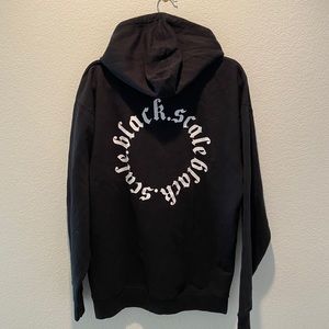 Black Scale Roses Hooded Sweatshirt
